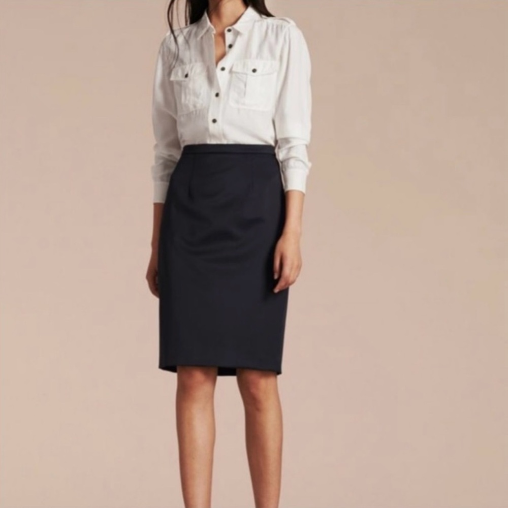 AUTHENTIC Burberry London Black Pencil Skirt Sz 8